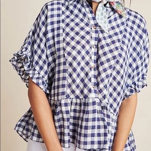 Maeve blue gingham blouse